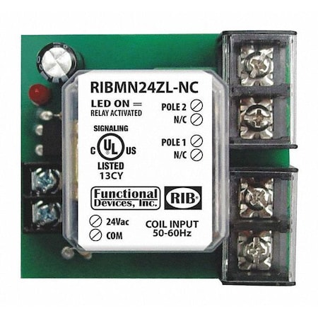 FUNCTIONAL DEVICES-RIB Track Mount Relay;30A;DPST-N/C
