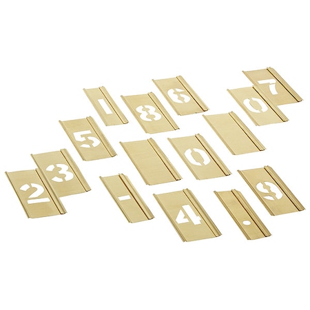 C.H. HANSON Stencil Set,Numbers,Brass