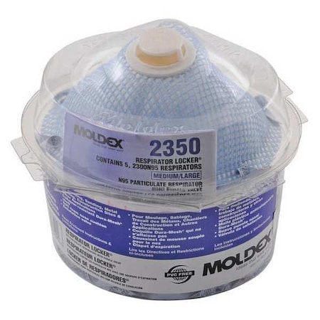 MOLDEX Disposable Respirator,M/L,N95,Molded,PK5