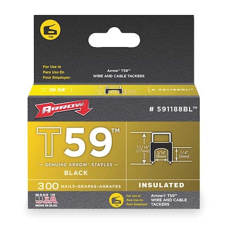 ARROW FASTENER Insulated Staple;5/16x1/4 L;PK300
