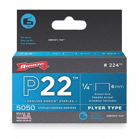 ARROW FASTENER Staples,Flat Crown,7/16x1/4,PK5000