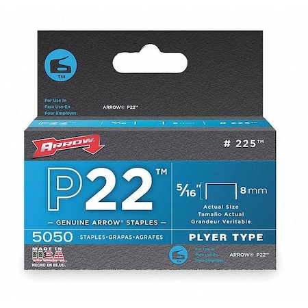 ARROW FASTENER Staples,Flat Crown,7/16x5/16,PK5000