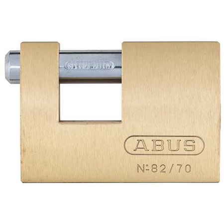 ABUS Keyed Padlock, 55/64 in,Rectangle,Gold
