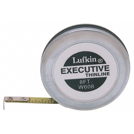 CRESCENT LUFKIN Pocket Tape,1/4&X8 ft,Chrome