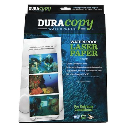 RITE IN THE RAIN Waterproof Laser Paper,8-1/2&x11&,PK100