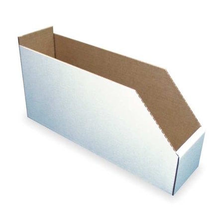 PACKAGING OF AMERICA Corr Shelf Bin,White,Cardboard,8 1/2 in
