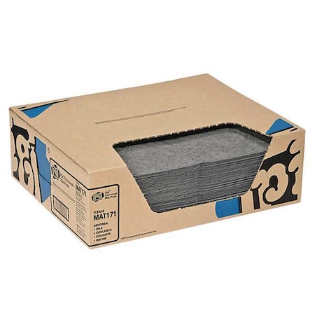 PIG Absorbent Pad,Universal,Gray,PK50