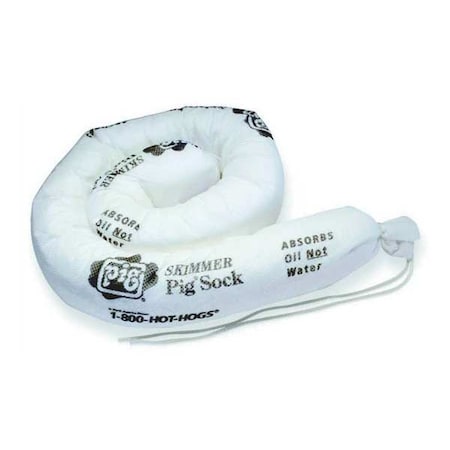 PIG Absorb Sock,Oil-Based Liquids,4ft L,PK10