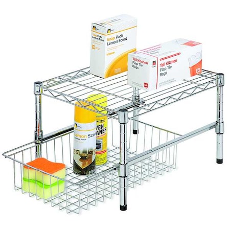 HONEY-CAN-DO Cabinet Organizer,11.75 in L,Chrome