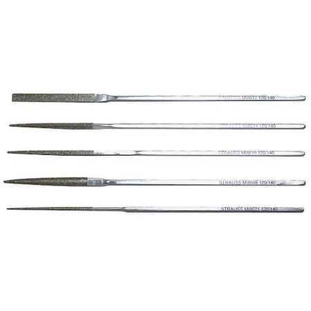 STRAUSS Escapement File Set,Swiss,5 Pieces