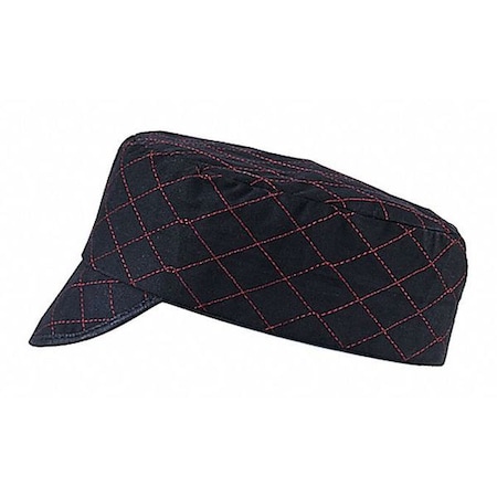 GUARD-LINE Welders Cap,Black,Red Stitching,7In