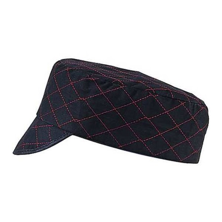 GUARD-LINE Welders Cap,Black,Red Stitching,7-3/8In