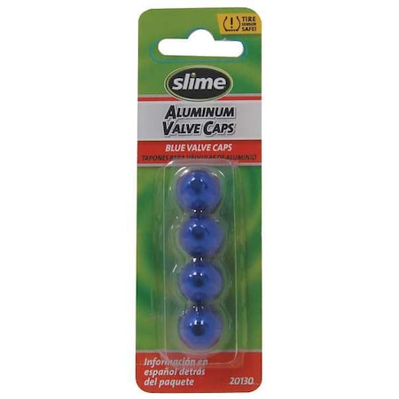 SLIME Anodized Valve Caps,4 Pc.,Blue