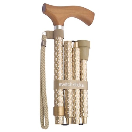 SWITCH STICKS Walking Stick,Pearl Gold,264 lb,37& H
