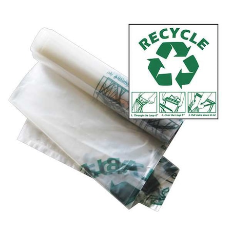 CLEARSTREAM RECYCLING Recycle Bag 40x46,Clear with Green,PK100