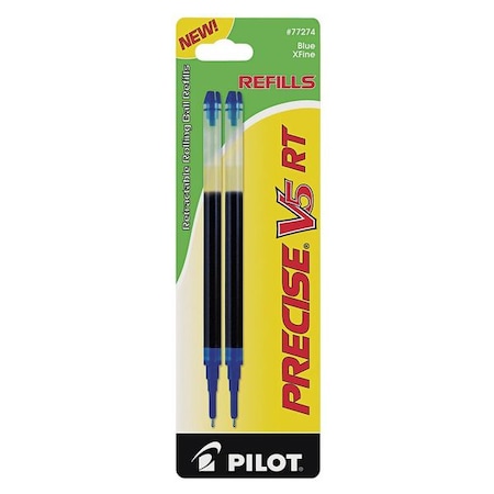 PILOT Pen Ink Refill,Rollerball,Blue,PK2