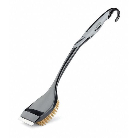 LIBMAN COMMERCIAL Grill Brush,w/Scraper,Brass,Blk/Gry,PK6
