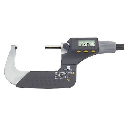 TESA BROWN &,amp, SHARPE Outside Micrometer,2 to 3&/50 to 75mm