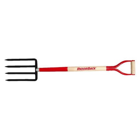 RAZOR-BACK Spading Fork,D-Grip Handle,30in.LHandle