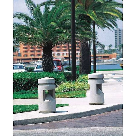 WAUSAU TILE Bollard,Square,18in.Lx18in.Wx58in.H