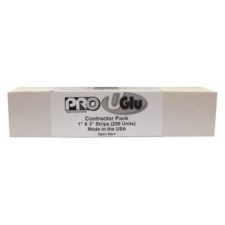 UGLU Adhesive Tape,1& x 3&,Amber,PK250