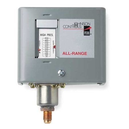 JOHNSON CONTROLS Single Pressure Control, Adjustable,SPST