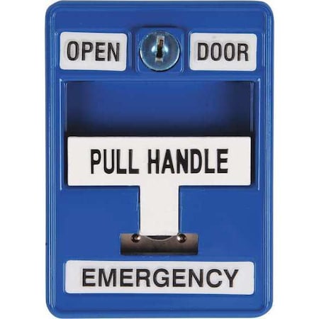 DORTRONICS Emergency Pull Station;30VAC/DC;Blue