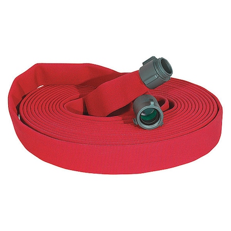 JAFLINE Fire Hose,100 ft,Red,Polyester