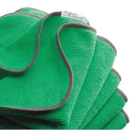 PERFECT CLEAN Cloth Green, 12 in. x 12 in. Terry,PK5