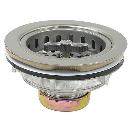 PERFECT PUTTY SS; Zinc;Basket Strainer;4-1/2in