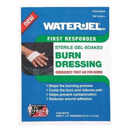 WATERJEL Burn Dressing,Blue,6&L,2&W,PK15