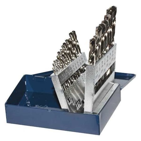 CENTURY DRILL &,amp, TOOL Cobalt Jobber Drill Bit Index,21 Pc Set