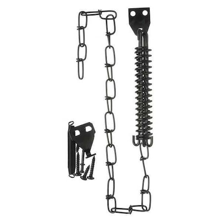 WRIGHT PRODUCTS Spring and Chain Door Retainer, Black