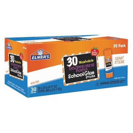 ELMERS Glue Stick,Disappear Purple,0.77oz,PK30