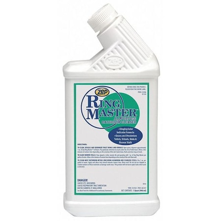 ZEP Bathroom Cleaner;1 qt;Bottle;Green;PK12