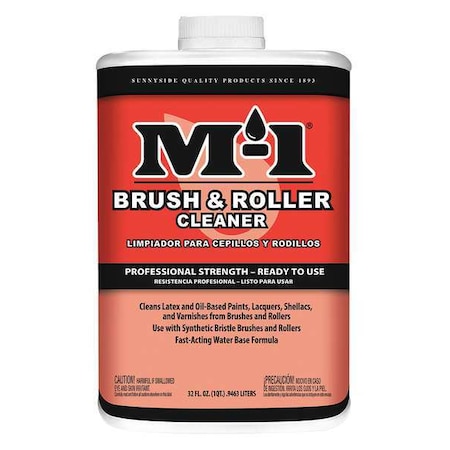 M-1 Brush Cleaner,1 qt Bottle, Water Base
