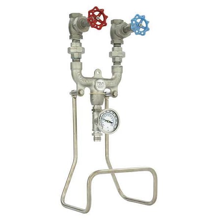 LEONARD VALVE Hose Station,3/4 In,SS/Brass,25 In L