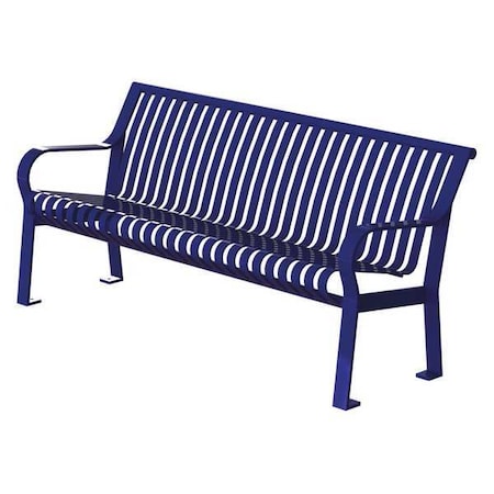 THOMAS STEELE Outdoor Bench,72 in L,Blue