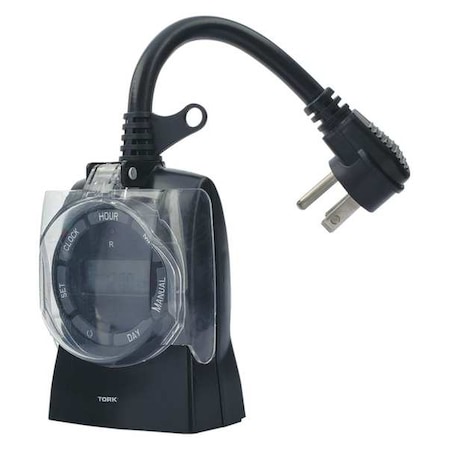 TORK Plug-In Timer, 24 hr, Black