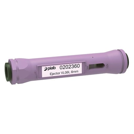 PIAB Vacuum Ejector,Inline,14.2mm H,Opn Exhst