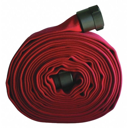 JAFLINE Fire Hose,50 ft,Red,Polyester