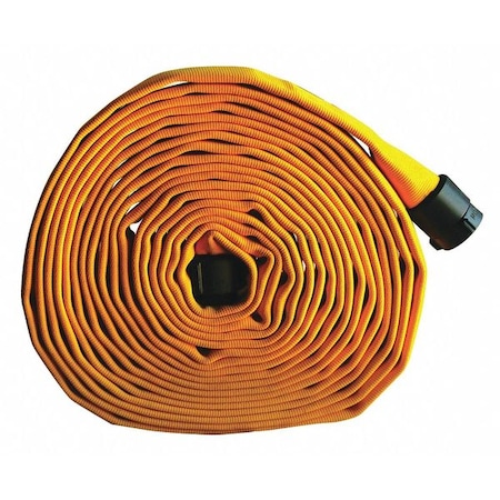 FOREST-LITE Fire Hose,100 ft,Yellow,Polyester