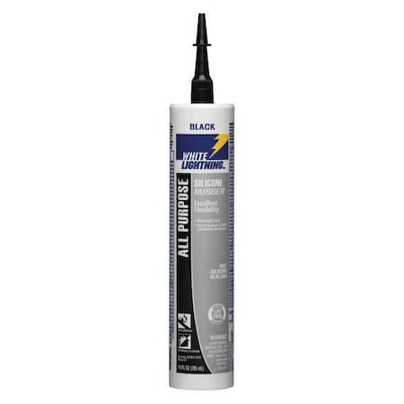 WHITE LIGHTNING Silicone Sealant,Black,Silicone Rubber