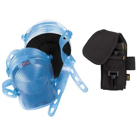 CLC WORK GEAR Knee Pad,UNIV,Button,Black/Blue,PR
