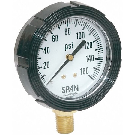 SPAN Pressure Gauge,0 to 160 psi,2-1/2In