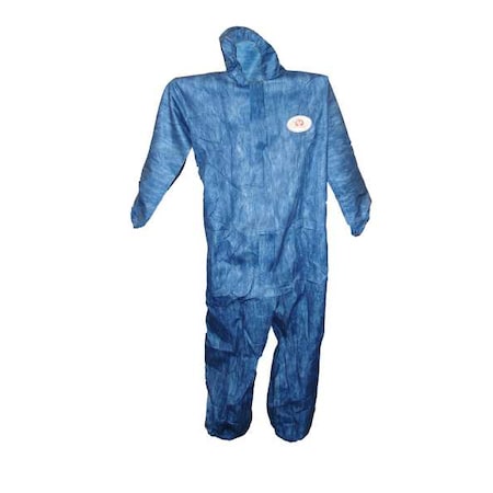VIROGUARD Hooded Coverall,Elastic,Blue,4XL,PK25