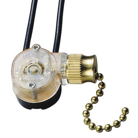 GARDNER BENDER Pull Chain Switch, On/Off, SPST