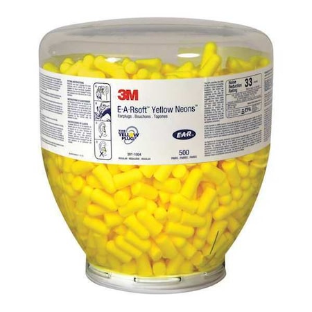 3M E-A-R E-A-Rsoft;Earplugs Refill;Yel Neon
