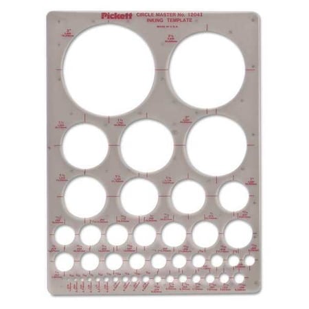 CHARTPAK Circles Stencil,7x9&,Smoke