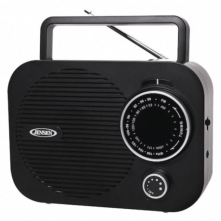 JENSEN AUDIO Radio,Black,6& W